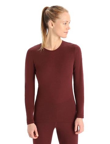 Espresso Icebreaker Merino 175 Everyday Long Sleeve Crewe Thermal Top Women's One Piece & Sets | AU 1779TCEV